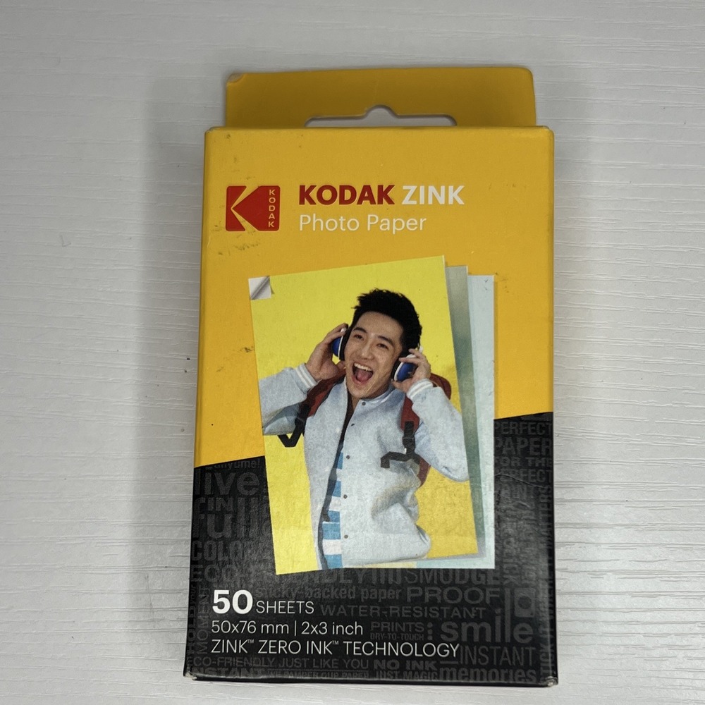 Kodak ZINK 2x3 Glossy Photo Paper 50 Sheets Zero Ink Technology Water Resistant